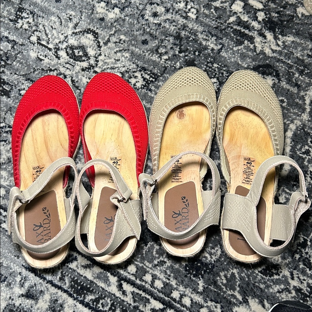 Jax & Bard Red and Cream Strapped Clogs Bundle